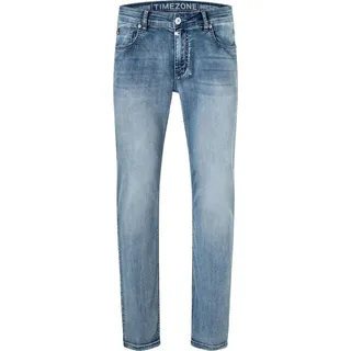 Timezone Slim-Fit Jeans mit Fade-Effekt und Stretch Größe: 38W / 32L - Blau