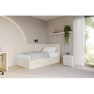 altdecor Jugendbett Lovy 80 x 200 cm Textil beige