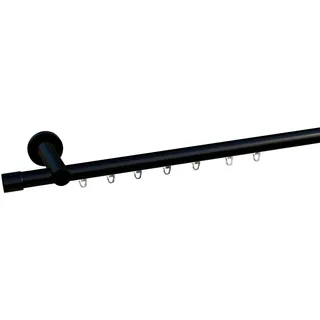 INDEKO Gardinenstange Paneelwagen 1-läufig Ø 20 mm 290 cm Schwarz