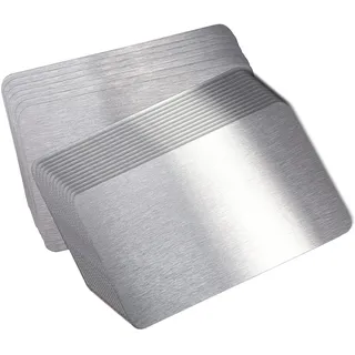 PMELCXD Metall Visitenkarte, Leere Silber-Material-Visitenkarten - Robuste Aluminium Platte für Kreditkarten und Visitenkarten, Perfekt für DIY-Projekte und vielseitige Anwendungen