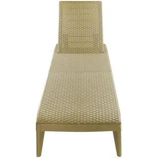 Sonnenliege , Cappuccino , Kunststoff , 180x29x60 cm , Rückenlehne verstellbar, wetterfest , Gartenmöbel, Gartenliegen, Sonnenliegen