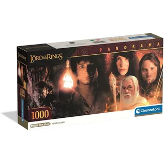 Clementoni Der Herr der Ringe Panorama Puzzle 1000 Teile Erwachsene - 98 x 33 cm - Anspruchsvolles Puzzle 14-99 Jahre - 39502