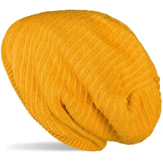 Stylebreaker Strick Beanie Mütze mit Thermo-Fleece curry