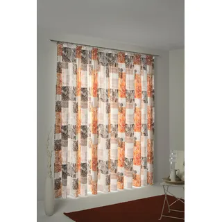 Wirth Vorhang WIRTH "JOLANDA" Gr. 1, orange, B:145cm H:150cm, Polyester, Gardinen, Vorhang