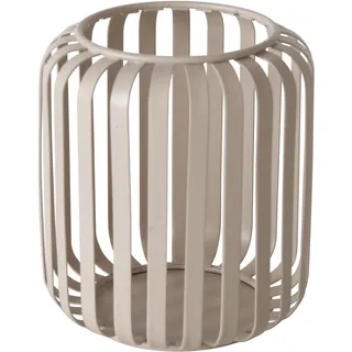 Boltze Windlicht Viki (beige, Metall, 12 cm hoch, modernes Design, handgearbeitet, Garten Deko, Tisch Deko, Kerzen Zubehör, Windlicht, Teelicht Halter) 2045508