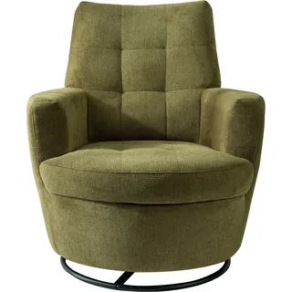 Alina Drehsessel Yuri Polyester 80 x 93 x 92 cm Grün mit Hocker