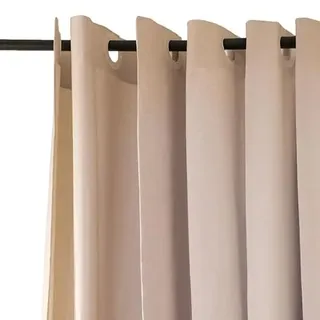 Jean & Len Duschvorhang beige, 100% Polyester, hochwertige Leinenoptik, geeignet für Maschinenwäsche, mit integrierter Aufhängung, wasserabweisend, 180 x 200 cm