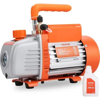 Vevor Vakuumpumpe 150W 1-stufig 100L/min Durchfluss 1440U/min Drehzahl 0,64/0,95cm