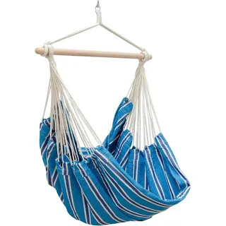 Amanka Xxl-Hängesessel bis 150kg, 185/130 cm Multicolor , Blau , Textil , Rechteckig , 130x155x185 cm , Gartenmöbel, Gartenschaukeln, Hängesessel
