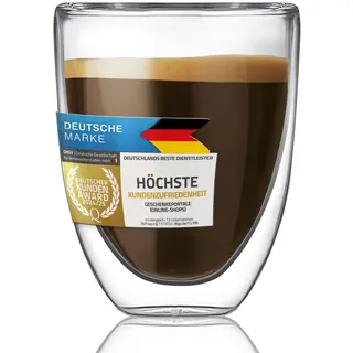 Dimono®️ Doppelwandiges Espressoglas 80ml Espresso-Tasse aus Borosilikat-Glas (1 Stück)
