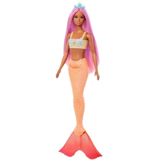 Barbie Meerjungfrau-Puppe mit fantasievollem Haar in Pink mit Haarband (HRR05)