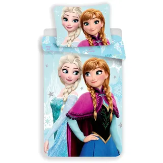 Disney Frozen Bettwäsche Eiskönigin Anna ELSA Kopfkissen Bettdecke für 135/140x200 blau