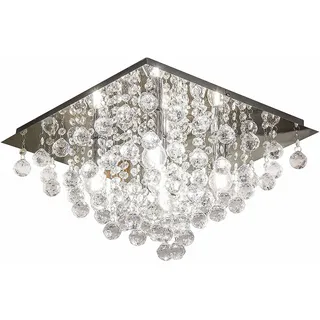 Kronleuchte CRIS 10152 Ø42CM Chrom pol., klar mit Besätzen - Silber