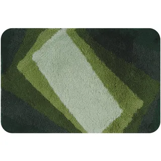 Spirella Badteppich Badematte Duschvorleger Hochflor | flauschig | rutschhemmend | geeignet für Fußbodenheizung | 50x70 cm | Grün, Green, 50 x 70 cm