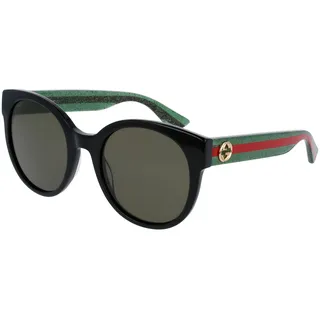 GUCCI Womens GG0035SN Sunglasses, Black-Green-Green, 54