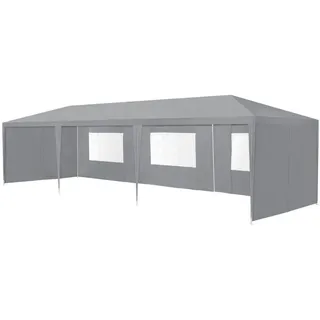 casa.pro Partezelt 3 x 3 m inkl. 4 Seitenteile Dunkelgrau
