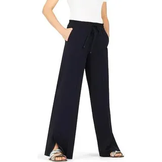 Cambio Damen Hose mit weitem Bein, elastischem Bund und Kordelzug – lässiger Stil - Blau