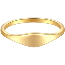 Happiness Boutique Damen Ring in Goldfarbe Schlichter Bandring Vergoldet Edelstahlschmuck