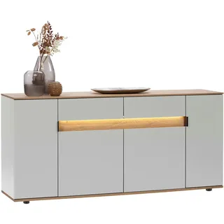 Dieter Knoll Sideboard , Eichefarben, Hellgrau , Holz, Holzwerkstoff , Asteiche , furniert , 6 Fächer , 2 Schublade(n) Schubladen , 180.6x82x42 cm , Typenauswahl, Beimöbel erhältlich, in verschiedenen Holzdekoren erhältlich , Holzmöbel, Kommoden Holz, Sideboards Holz