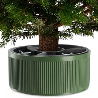 KADAX Weihnachtsbaumständer "Andel", Christbaumständer aus recycelten Kunststoff, Grün, Baumhöhe bis 150 cm - Grün