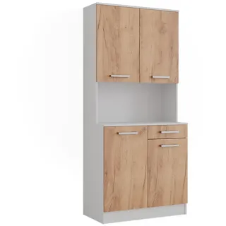 Vichy Küchenbuffet Raul 83,6 x 46 x 188,5 cm Weiß/Eiche