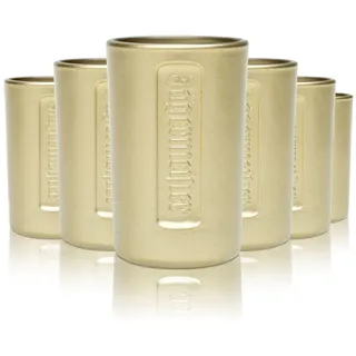 Jägermeister 6x Glas Shot Stamper Schnapsglas Kräuterlikör Kurze Gläser, Gold, 2cl