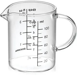 Tescoma Messbecher Glas 100ml aus hitzebeständigem Borosilikatglas DELICIA