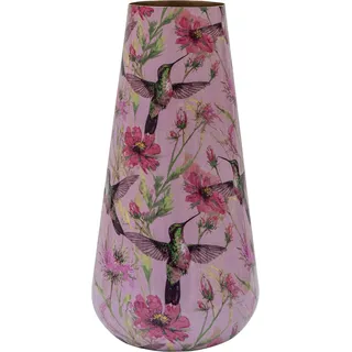 Tischvase CREATIV HOME "Vase", rosa, H:37cm Ø:18cm, Vasen, Tischvase, mit floralem Dekor