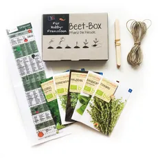 Bio Beet Box - Für Hobby Franzosen - Saatgut Set inklusive Pflanzkalender und Zubehör - Geschenkidee für Hobbygärtner