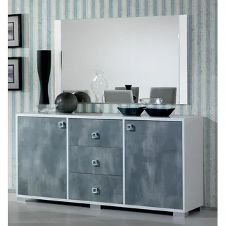Moderne Kommoden 2tlg. Set Stil Modern Kommode + Spiegel Italienische Möbel - Weiß