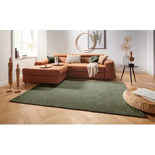 HANSE Home Teppich "Supersoft" rechteckig 10 mm Höhe Kurzflor, Läufer Modern, Einfarbig, Wohnzimmer, Schlafzimmer, moosgrün