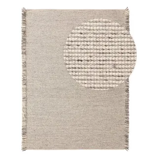 benuta pure Wollteppich Mary Ivory/Hellgrau 80x120 cm - Naturfaserteppich aus Wolle