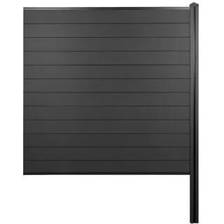 Mendler WPC-Sichtschutz Sarthe, Windschutz Zaun, WPC-Pfosten zum Einbetonieren ~ Erweiterungselement, 188cm anthrazit