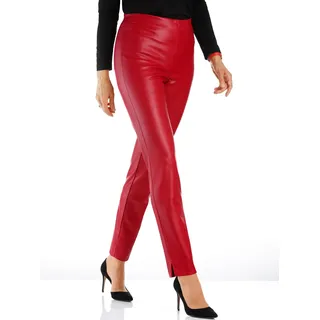 Lederimitathose LADY, Damen, Gr. 19, Kurzgrößen, rot, 100% Polyurethan, Innenseite:100% Polyester, unifarben, lang, Hosen Lederimitathose