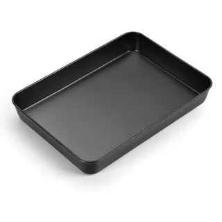 TEAMFAR Backblech, Edelstahl Rechteckigies Backform Auflaufform mit Antihaftbeschichtung, Tiefes Kuchenblech Fettpfanne für Kuchen/Lasagne/Brownie, 31,7x24,7x5cm, Ofenfest & Leicht zu Reinigen