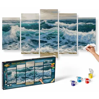 Schipper Malen nach Zahlen Meisterklasse Polyptychon 5 St. 132 x 72 cm blau