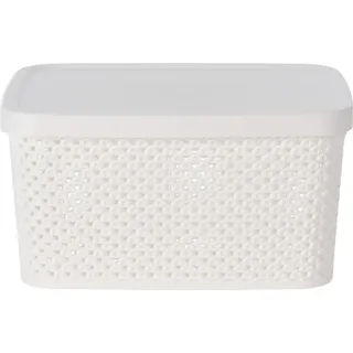 Box mit Deckel Aufbewahrungsbox Kunststoff 3,5L weiß L23xB17xH12cm