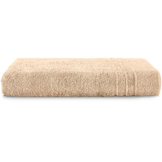 Komfortec Badetuch 100x200 cm aus 100% Baumwolle, Saunatuch XXL, Weich, Groß, Frottee, Schnelltrocknend, Beige