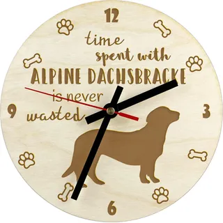 Alpenländische Dachsbracke - Uhr mit Hund, Holzuhr mit Gravur, personalisierte Uhr von Art-Dog
