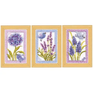 Vervaco Kreuzstich Set Vogel mit Ornament 3er Set Zählmuster