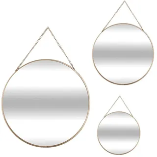 Atmosphera - Set aus 3 runden Spiegeln - goldfarben - Gold