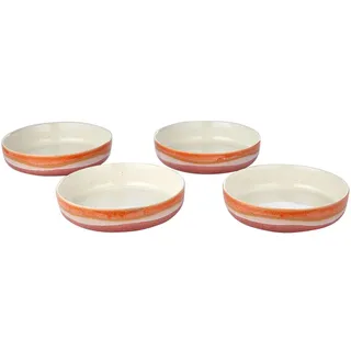 Butlers Pastateller 4er-Set Medley 1L , Orange , Keramik , 21x4.8x21 cm , Geschirr, Teller, Pastateller