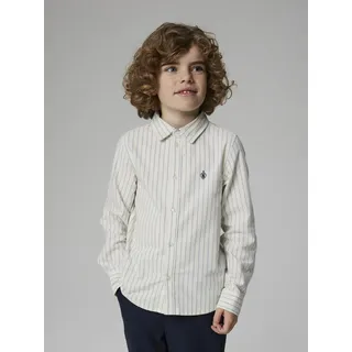 Langarmhemd NAME IT "NKMNEWSA für Jungen mit Knopfleiste und Baumwollkomfort", Jungen, Gr. 92, N-Gr, jet stream stripes:navy blazer, Web, Obermaterial: 100% Baumwolle, gestreift, regular fit normal, Ärmel mit Ärmelschlitz 1-Knopf-Manschette, Hemden Langarmhemd, unifarben, casual, regular fit, Baumwolle, Hemdkragen