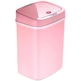 Delletir DZT-12-5S Smart-Mülleimer mit Bewegungssensor, 26,2 x 19,8 x 35,8 cm, 0,3 Sekunden, schnelles Öffnen, automatisches Schließen und berührungsfreie Bedienung, für Zuhause und Büro, Rosa