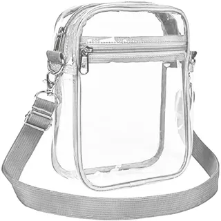 DONGKER Transparente Umhängetasche, PVC Durchsichtige Schultertasche Handtasche mit verstellbarer Riemen für Männer und Frauen
