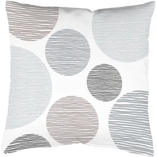 Dekokissen VISION S "BORDEN" Gr. 1, grau (grau, bedruckt), B:40cm L:40cm, Polyester, Dekokissen_Sitzkissen_Kissenhüllen, Dekokissen, Kissenhülle ohne Füllung. 1 Stück