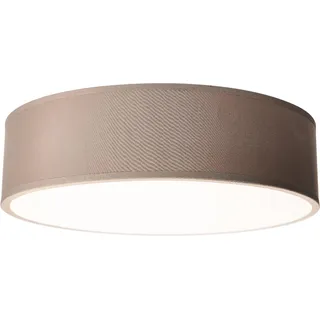 EINLICHT Deckenleuchte rund Ø 38cm | Fabric | moderne Deckenlampe Stoff für 2-Flammig E27 40W Lampenschirm Schlafzimmer Wohnzimmer Stoffschirm, Taupe Braun - Taupe