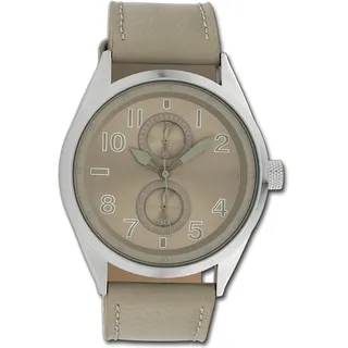 Oozoo Herren Armbanduhr Timepieces Analog Leder hellgrau UOC10026