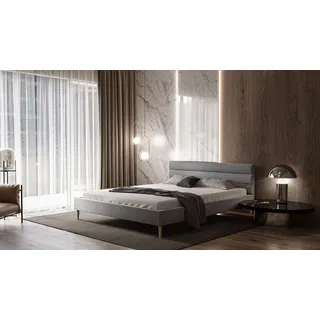 Polsterbett FREYA mit Gestell 160x200 Beine: Buche Jasmine 90