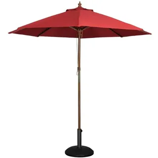 Bolero Runder Sonnenschirm, 3 Meter Durchmesser, Rot, Holz und Polyester, Größe: 2,52(H) x 3(Dia)m, Café Bar Bistro Haus Garten, Essen im Freien, Gestell separat erhältlich (CD2138), GL305